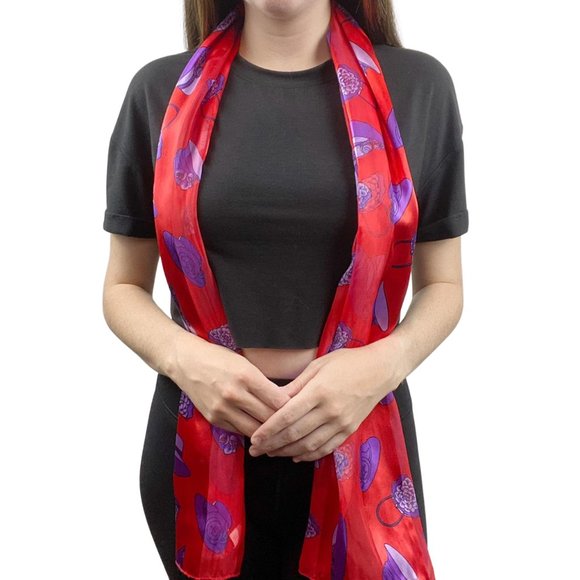 Hat & Purse Patterned Scarf - Picture 1 of 4